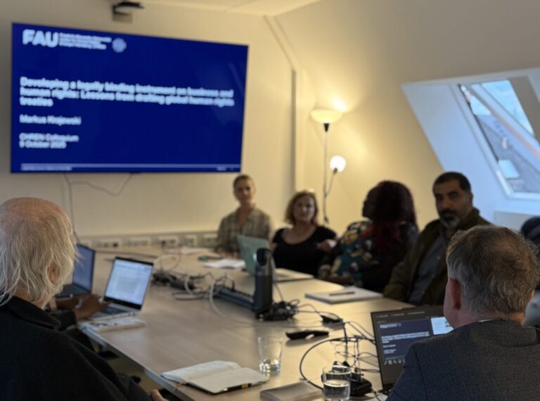 Prof Markus Krajewski on “Developing a legally binding instrument on business and human rights” – Human Rights Colloquium