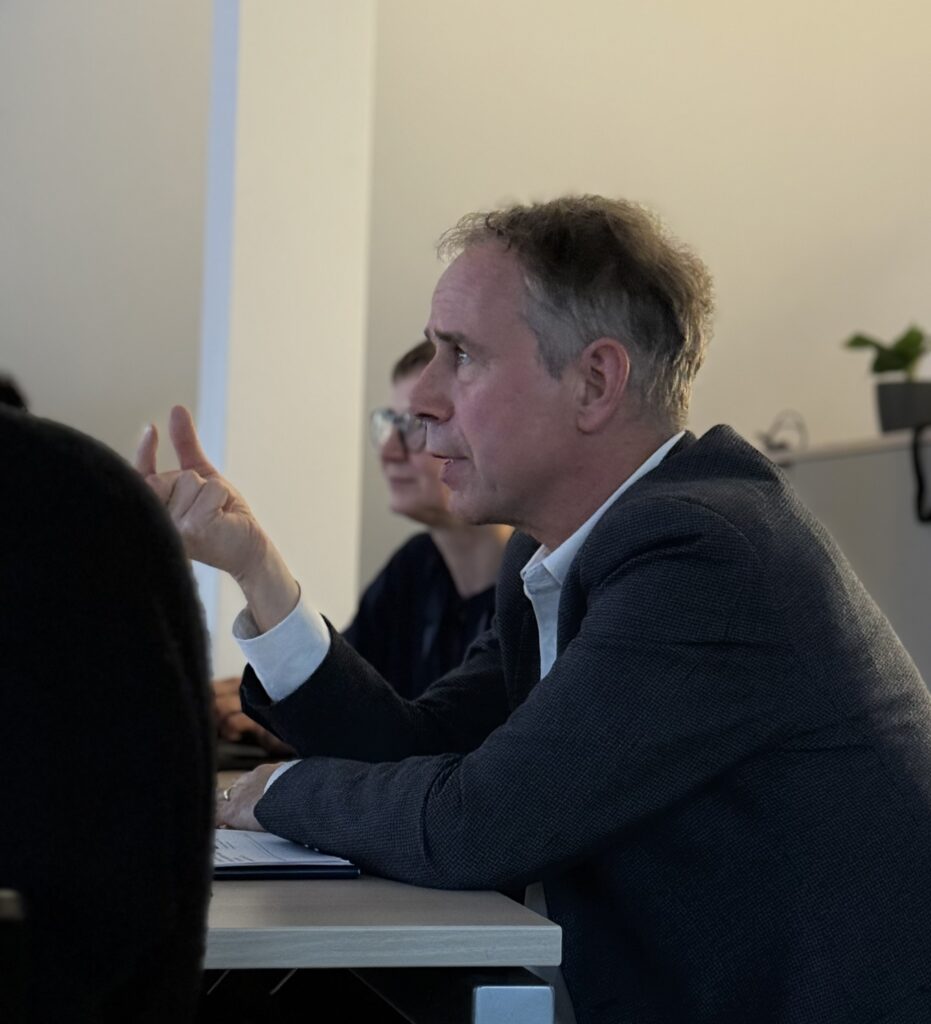 Picture of Prof. Krajewski while he is explaining something