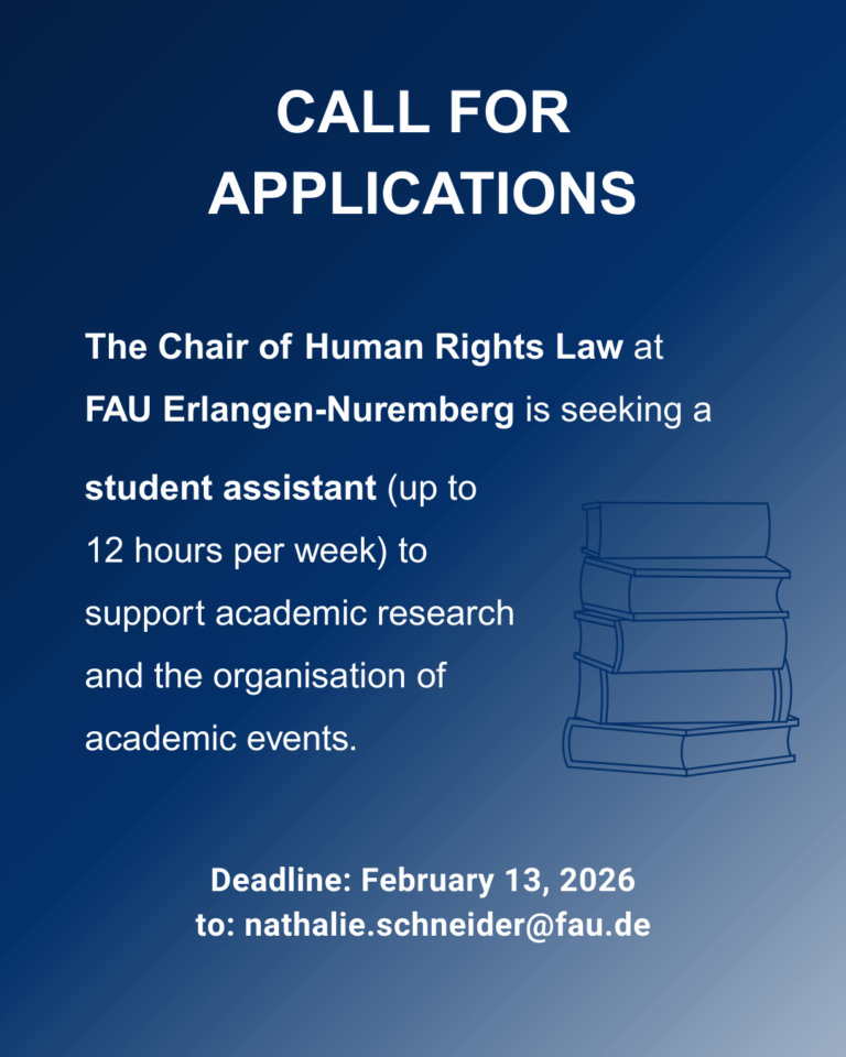 Call for Applications- Student Research Assistant (m/f/d)